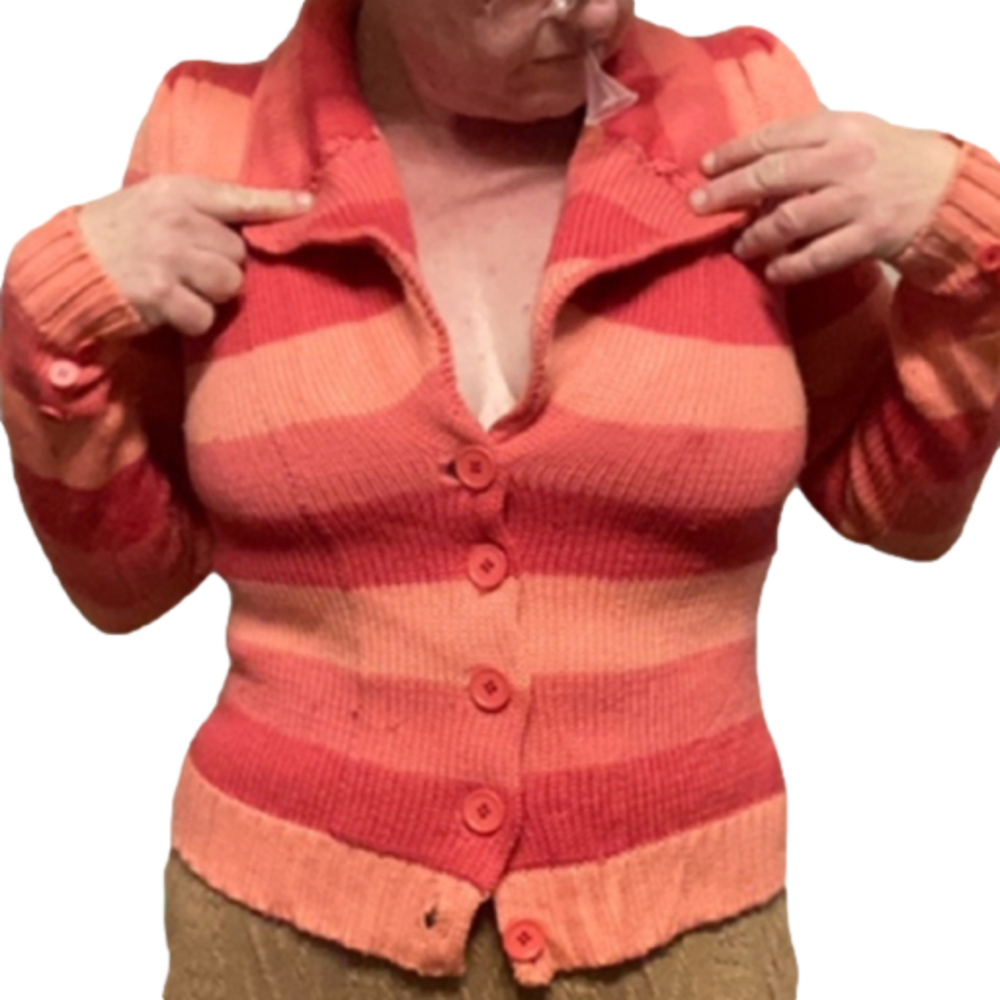 Lost in the 🔥 Vintage Betsey Johnson Striped Cardigan - Picture 2 of 5